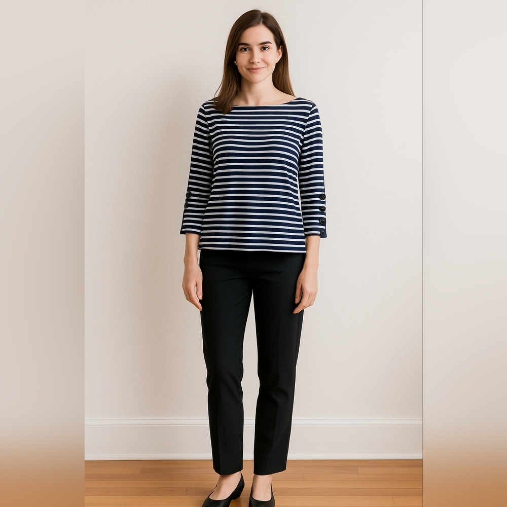 💙 Banana Republic Striped Boat Neck Top | XS | EUC